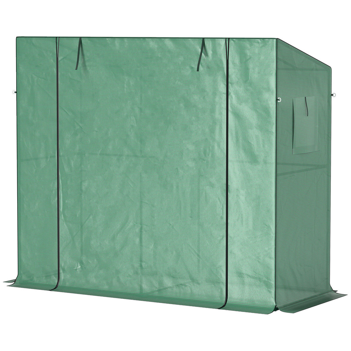 MINI-GEWÄCHSHAUS, Netzfenster, UV-beständig, Rolltür, Anlehn, Setzlinge, Grün - Multicolor, Kunststoff (200/170/76cm) - FORIOUS