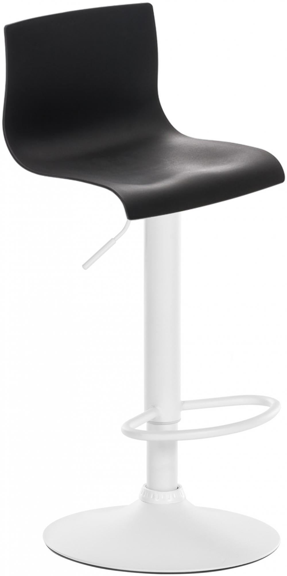 BARHOCKER Kunststoff schwarz - Schwarz/Weiß, Kunststoff/Metall (39/84/36cm) - CLP