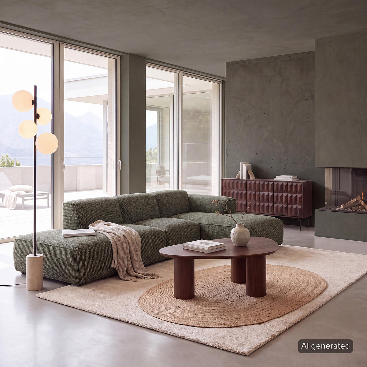 ECKSOFA mit Chaiselongue - Schwarz/Grün, Kunststoff/Textil (290/173cm) - home24