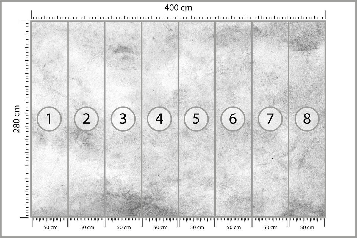 FOTOTAPETA Pre Obývaciu Izbu Sivý Betón Minimalizmus Loft 400 x 280 cm - sivá/biela, papier (400/280cm) - Muralo