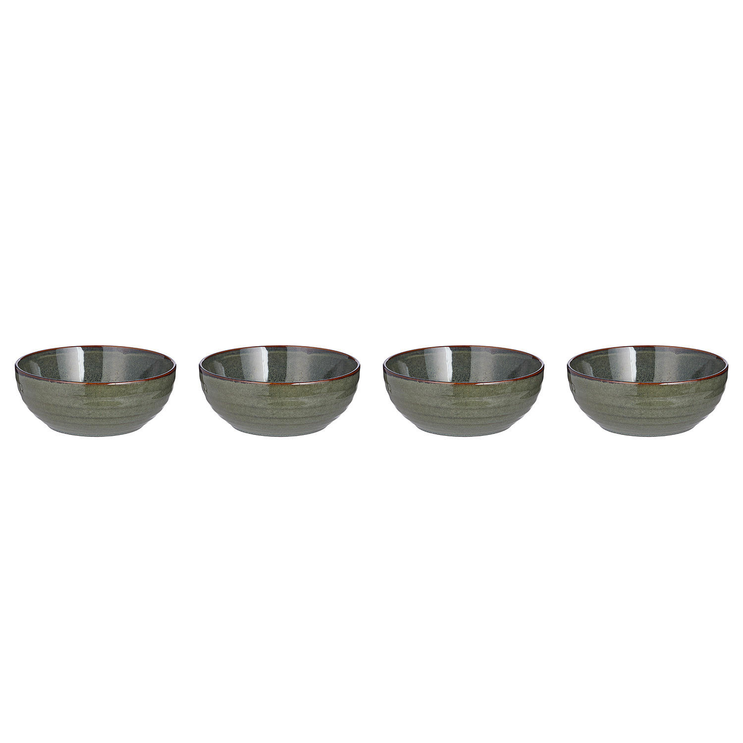 SCHÜSSEL 4er-Set Poke 950 ml - Dunkelgrün, Keramik (18/18/7cm) - Butlers