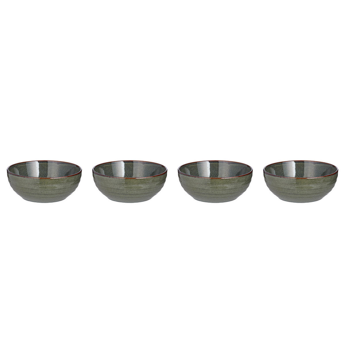 SCHÜSSEL 4er-Set Poke 950 ml - Dunkelgrün, Keramik (18/18/7cm) - Butlers