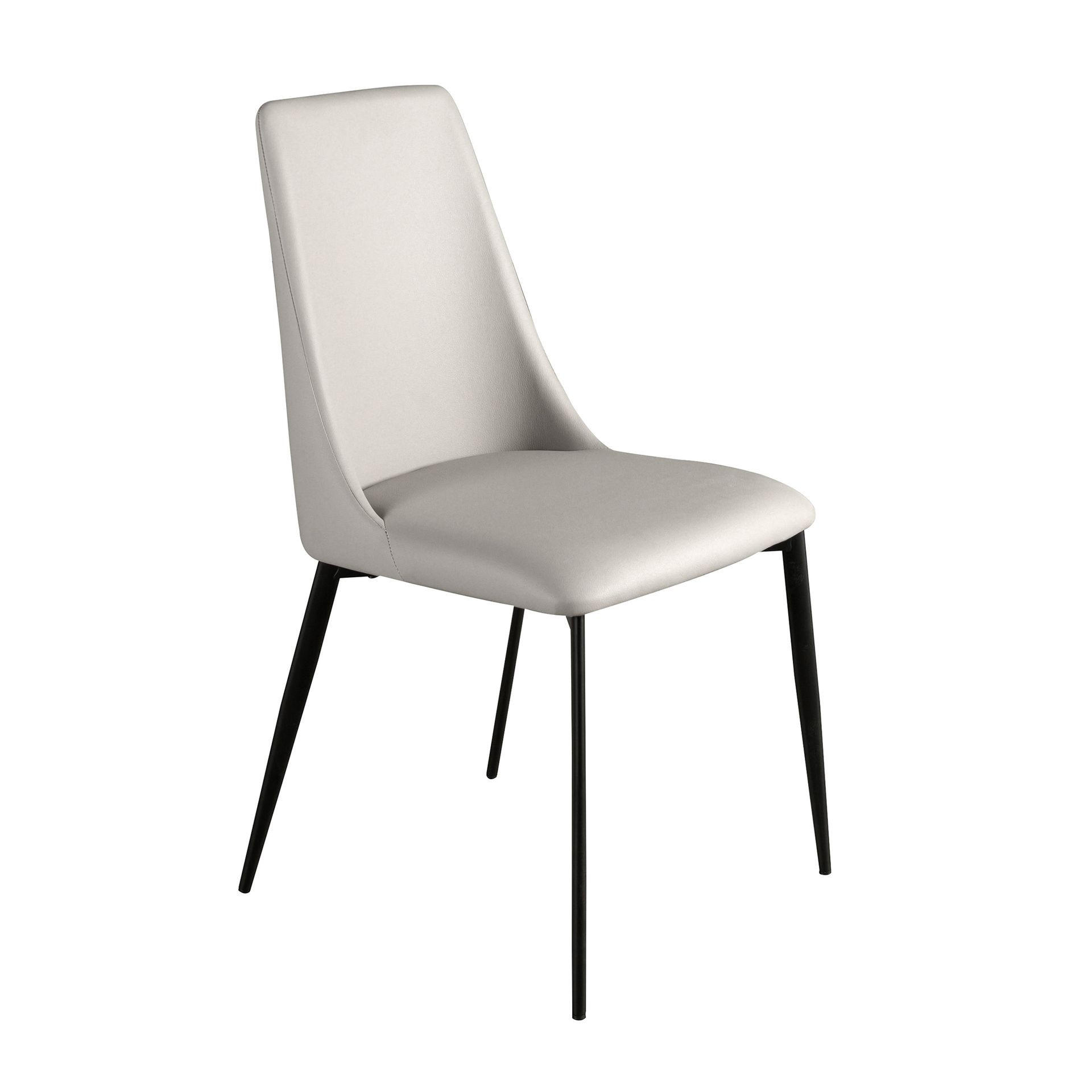 STUHL Hellgrau Kunstleder 46/58/88 cm - Hellgrau/Schwarz, Leder/Metall (46/88/58cm) - ANGEL CERDA