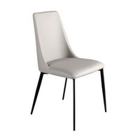 STUHL Hellgrau Kunstleder 46/58/88 cm - Hellgrau/Schwarz, Leder/Metall (46/88/58cm) - ANGEL CERDA