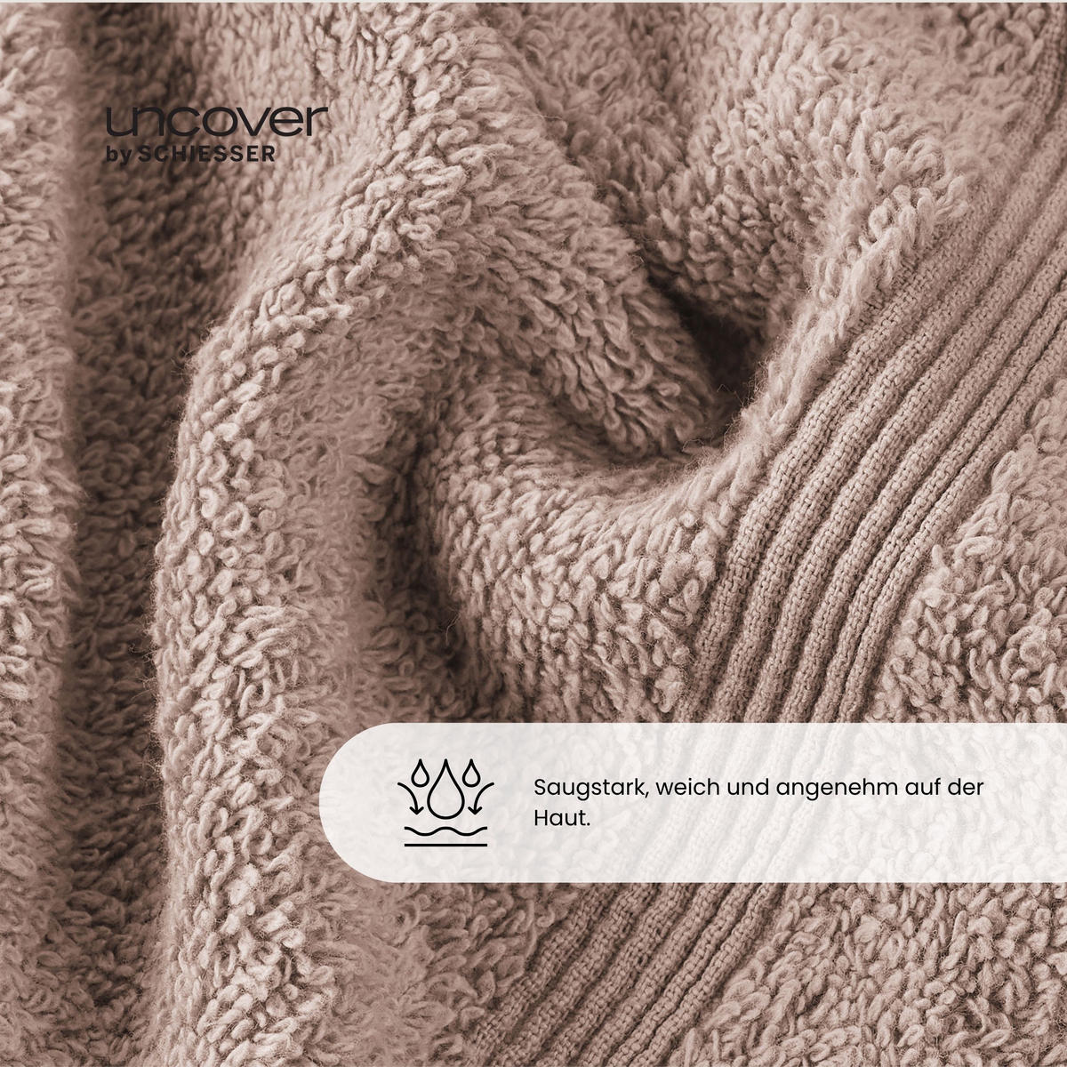 DUSCHTUCHSET Brooklyn - 2-teilig - 70x140 cm - Taupe - Taupe, Textil (70/140cm) - Uncover by Schiesser