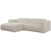 ECKSOFA PASADENA Beige Cord - Links Seite - Beige/Schwarz, Kunststoff/Textil (288/180cm) - MKS