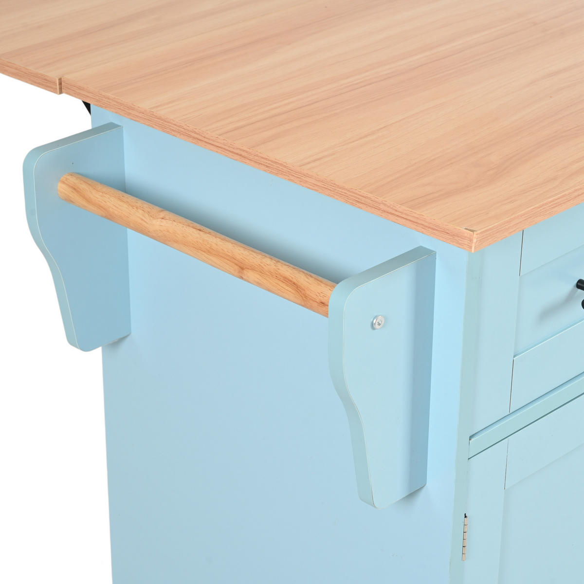 KÜCHENINSEL 139/46–71/91,5 cm, Blau/Holzfarben - Blau, Holzwerkstoff (71/91.5/139cm)