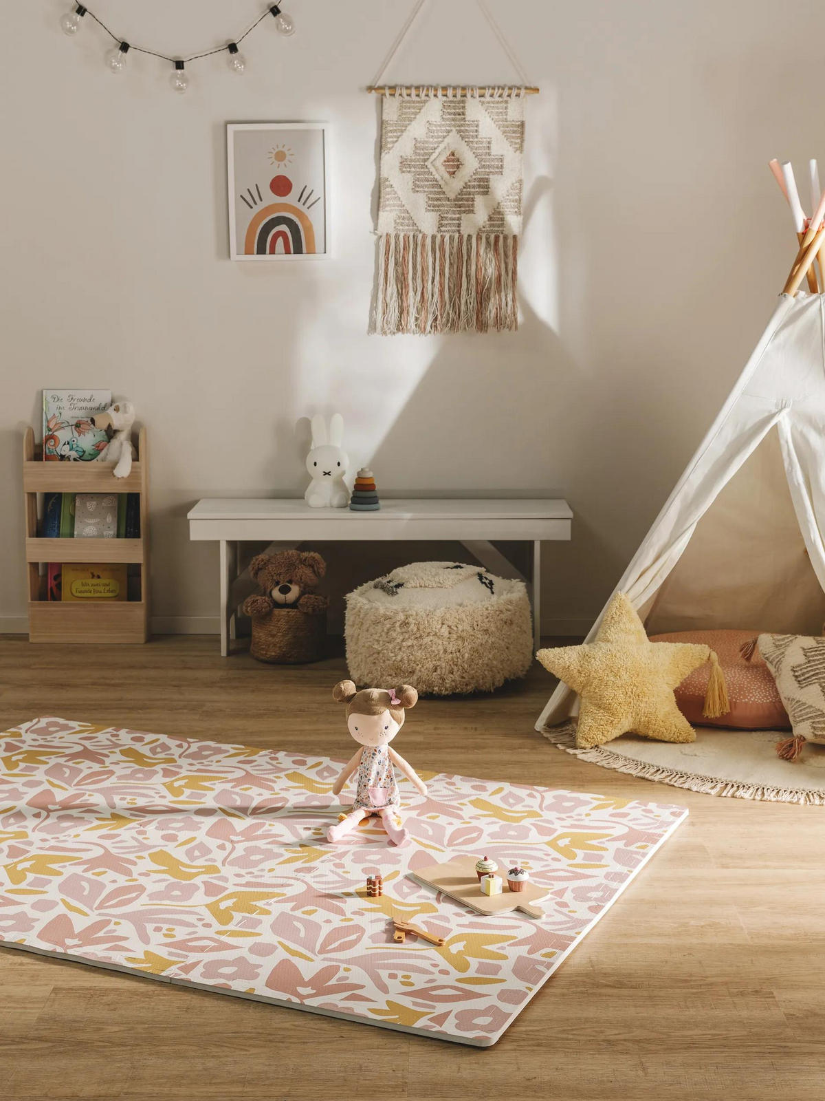 SPIELMATTE Flora Rosa 120x180 cm - Rosa, Textil (120/180cm) - Lytte