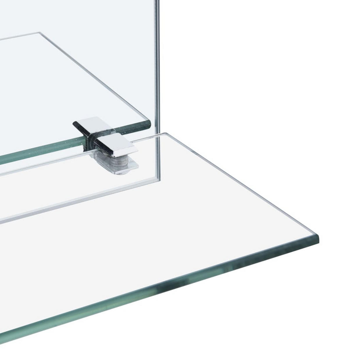 WANDSPIEGEL mit Regal 50×50 cm Hartglas - Silberfarben, Glas (50/50/10cm) - furnicato