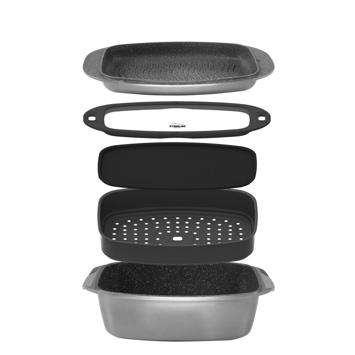 BRÄTER-/BACK-SET MULTIFUNKTIONAL 5-TEILIG - Grau, Metall (39cm) - Stoneline