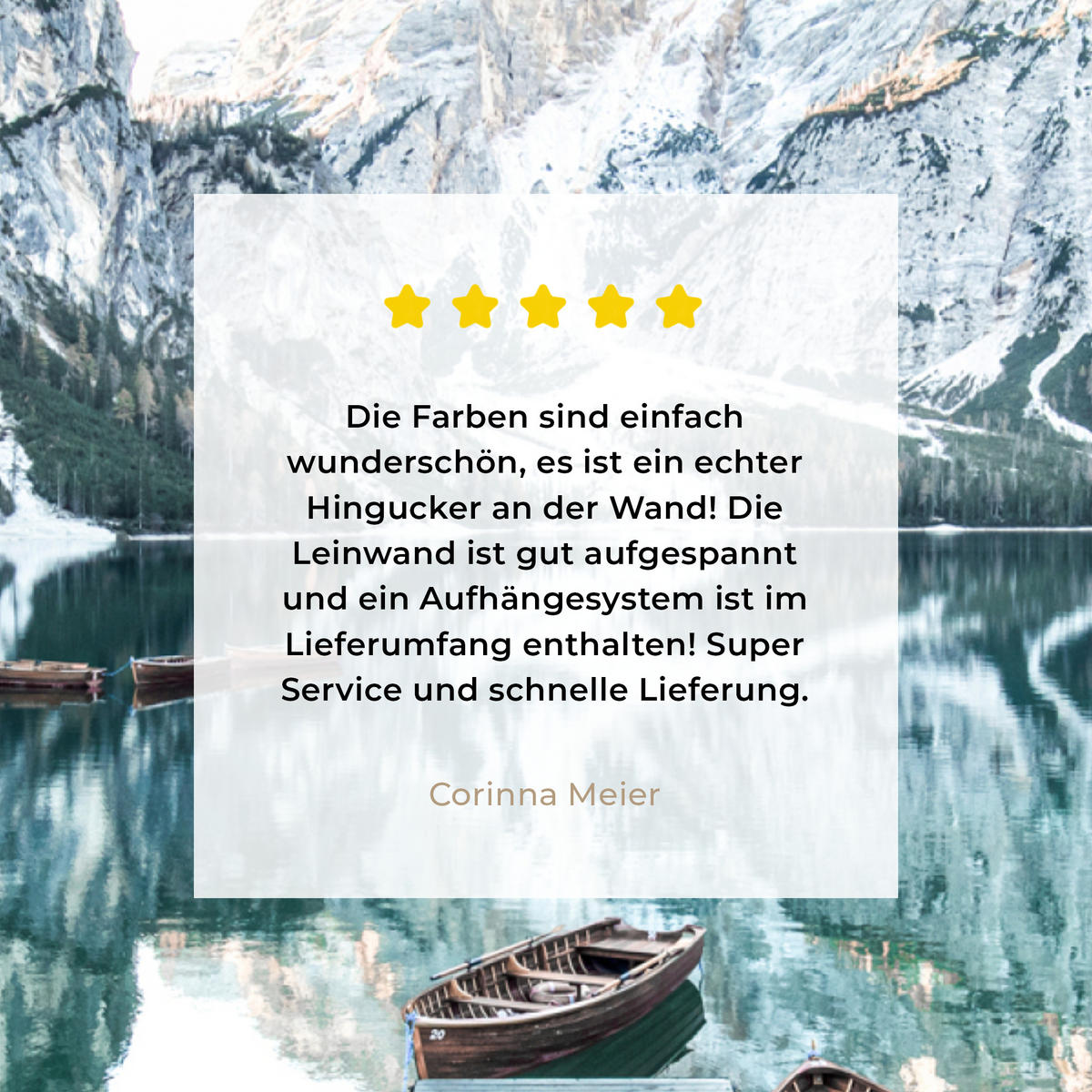 LEINWANDBILD Natur - Berge - Schnee - Wald - Boot 60x80 cm - Hellgrün, Textil (60/80cm) - MuchoWow