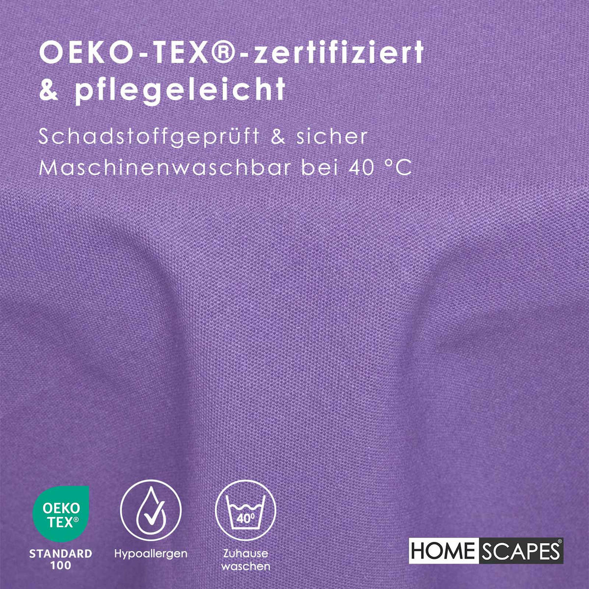 TISCHDECKE lila rund 178 cm, 100% Baumwolle - Lila, Textil (178/178cm) - Homescapes