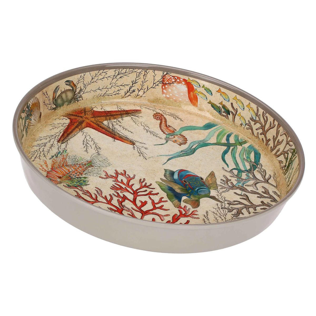 SERVIERTABLETT Ø 35 cm Sea Life - Multicolor, Kunststoff (35/4/35cm) - Rose & Tulipani