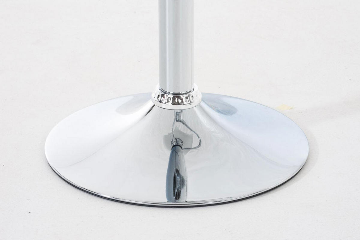 BARHOCKER 2er Set Kunststoff weiß - Chromfarben/Weiß, Kunststoff/Metall (39/84/36cm) - CLP