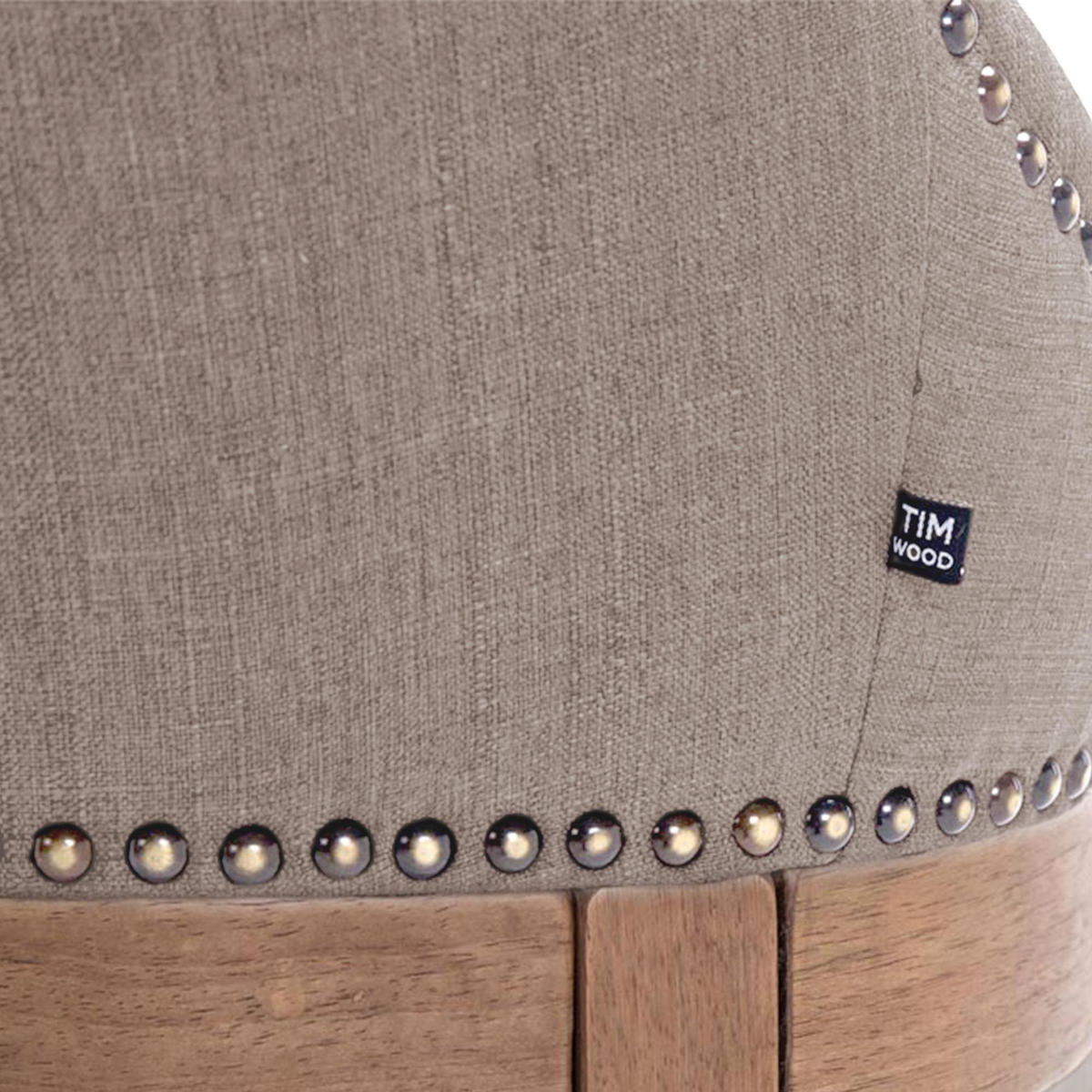 BARHOCKER Stoff Taupe - Taupe/Naturfarben, Holz/Textil (55/109/57cm) - CLP