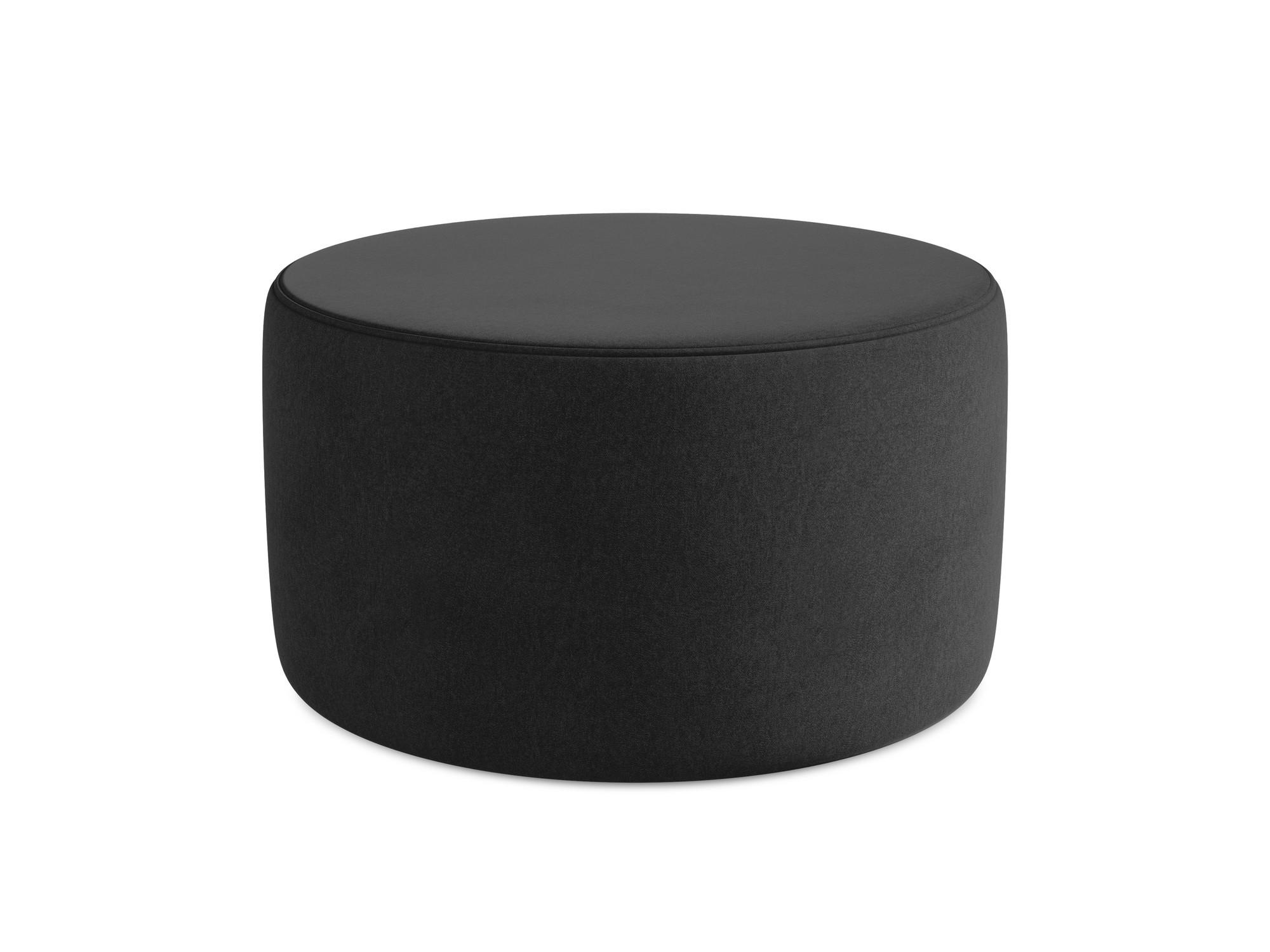 POUF Samt Stoff Schwarz - Schwarz/Grau, Kunststoff/Textil (81/46/81cm) - Makamii