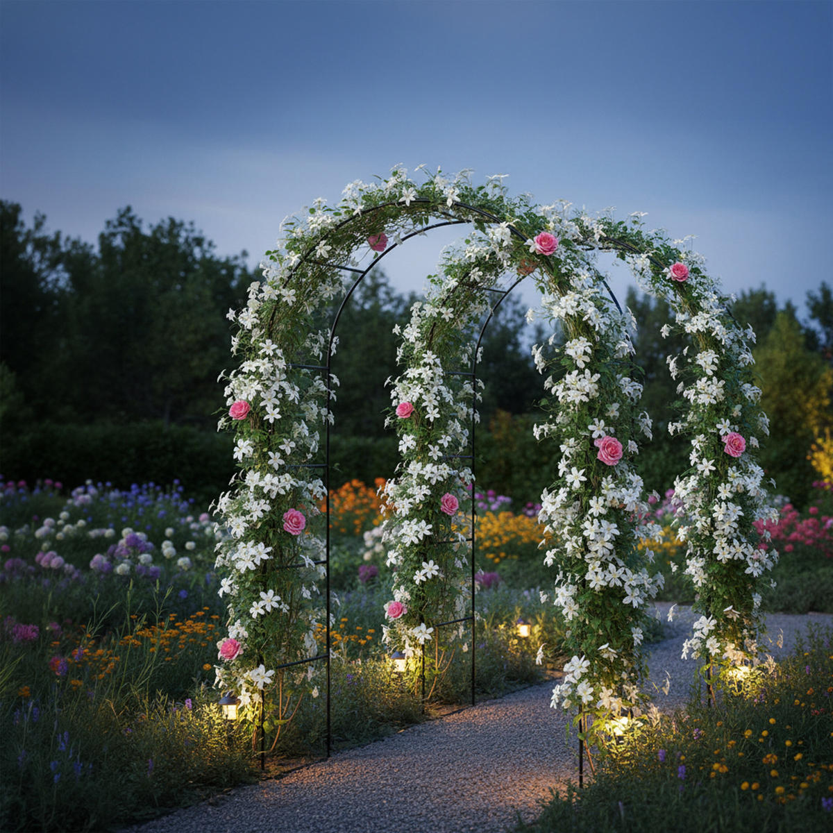 ROSENBOGEN - Schwarz, Metall (140/240/38cm) - Relaxdays