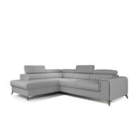 ECKSOFA - OLIVIER (Links, Hellasche) - Silberfarben/Hellgrau, Textil (275/205cm) - Möblo