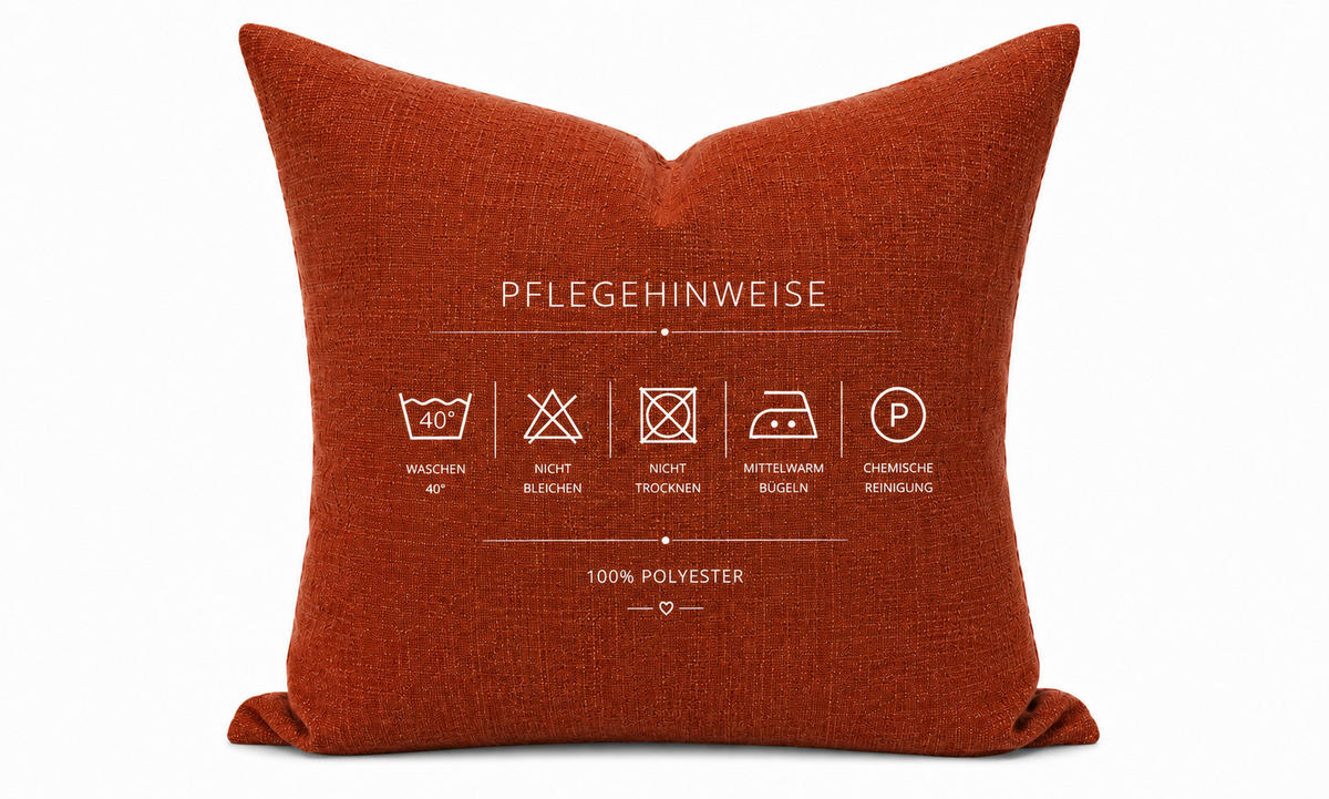 KISSENBEZUG Leinenoptik 40/40 cm Terracotta - Terracotta, Textil (40/40cm) - TiborTex