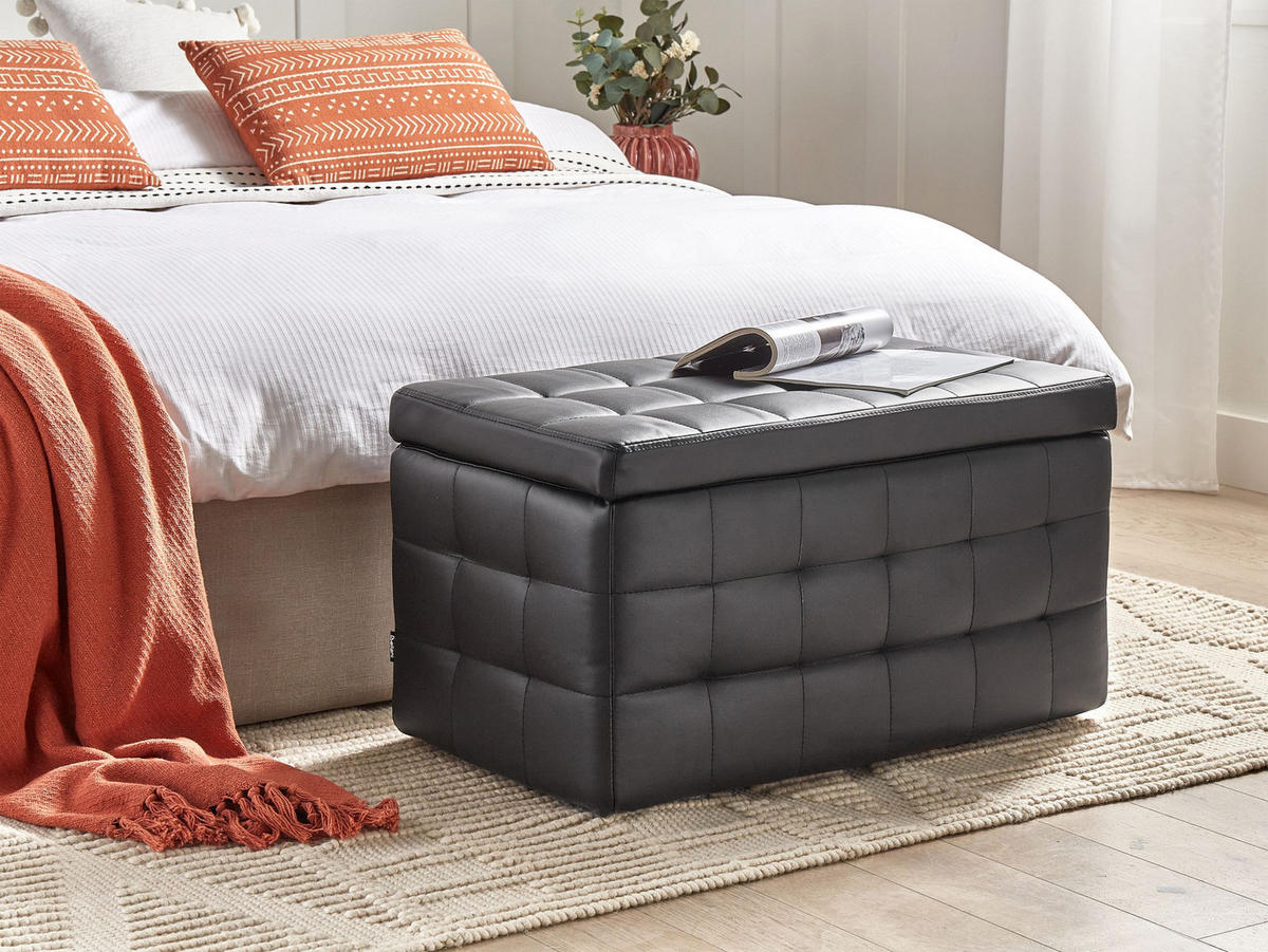 FÖRVARINGSBÄNK Michigan 42/72/40 cm - Svart, Plast (72/40/42cm) - Beliani