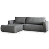 ECKSOFA TURIN Grau Geflochtener Stoff mit Schlaffunktion - Grau, Holz (265/183cm) - MASSENO