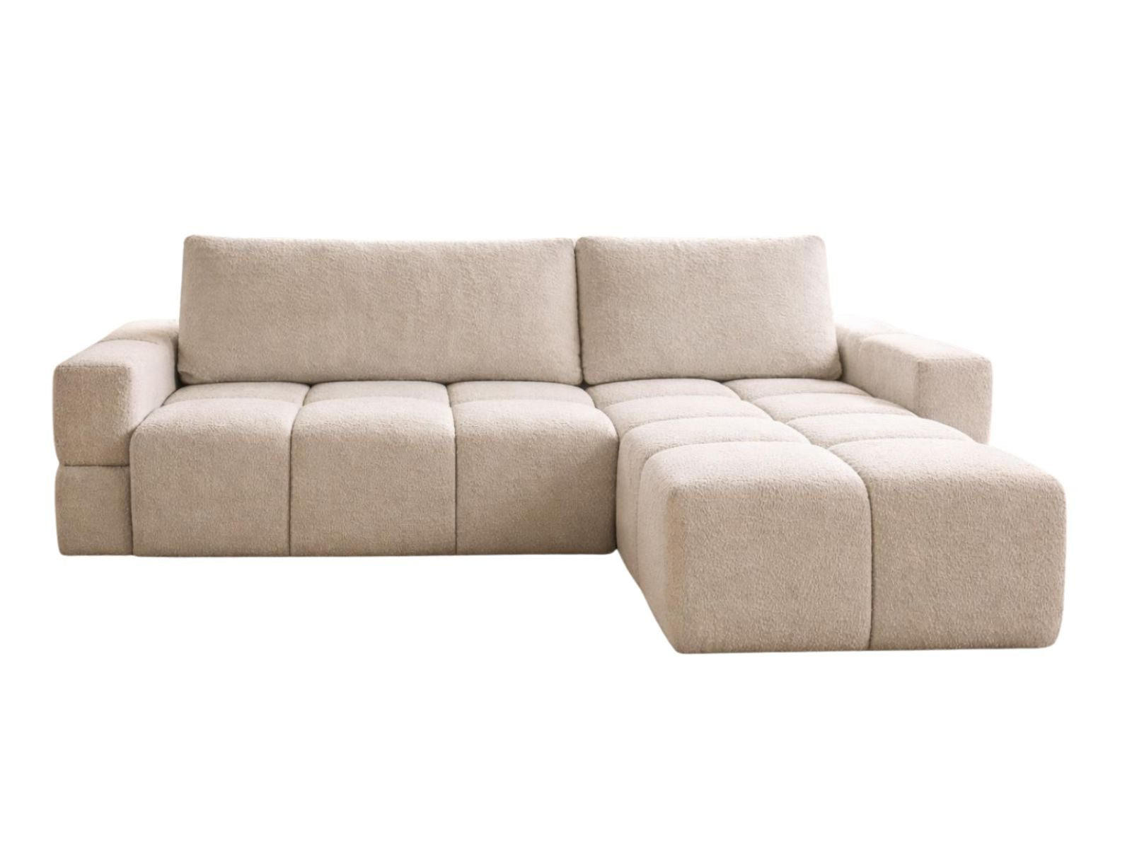 ECKSOFA L Hellbeige LORIN - Ecru, Textil (255/165cm) - Compleo24
