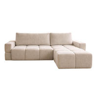 ECKSOFA L Hellbeige LORIN - Ecru, Textil (255/165cm) - Compleo24