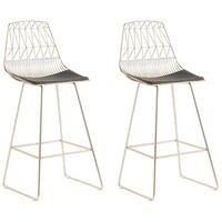 BARSTUHL 2er-Set Metall Gold Preston - Goldfarben, Textil/Metall (50/111/55cm) - Beliani