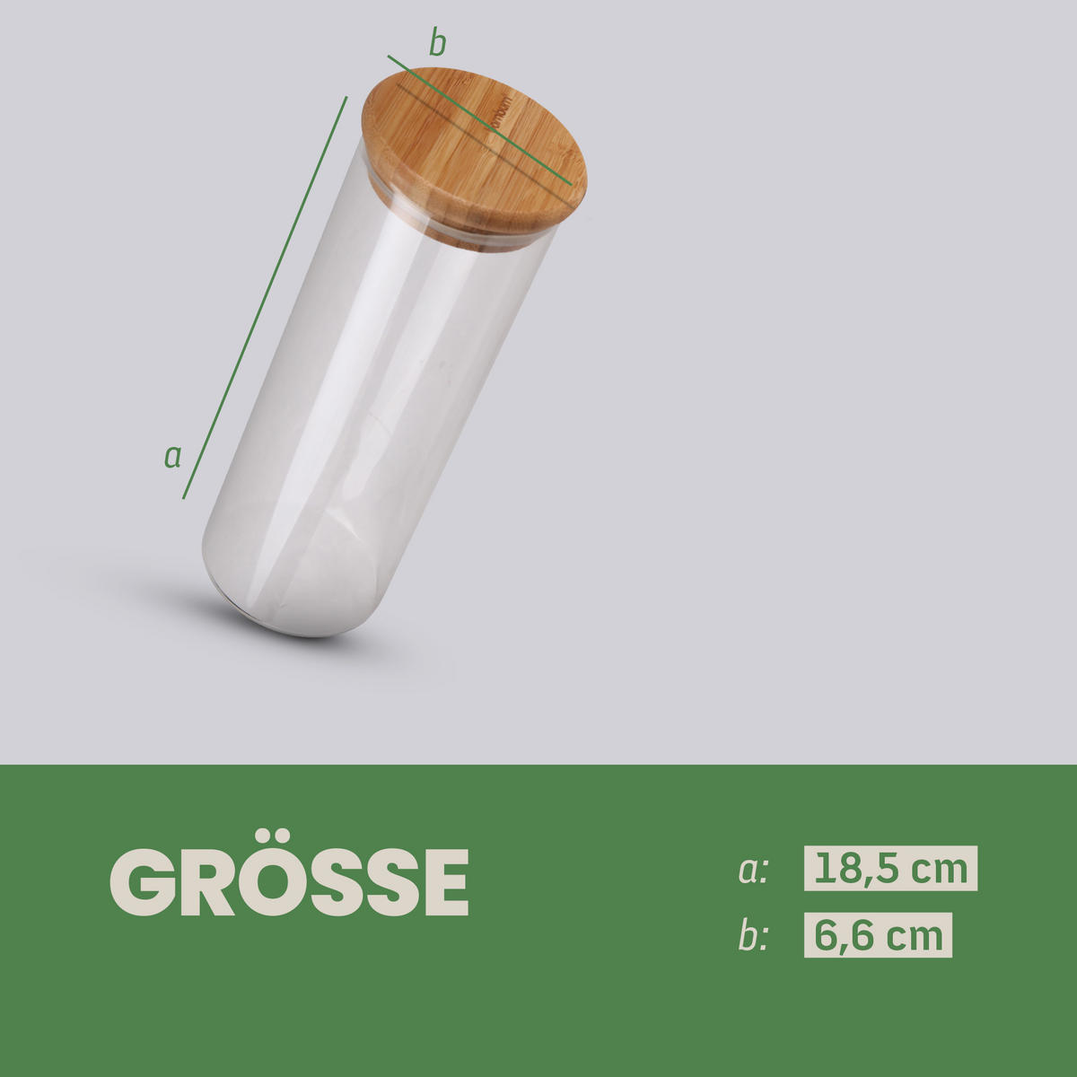 VORRATSGLAS mit Bambusdeckel - 500ml - Transparent, Glas (6/18/6cm) - Bestlivings