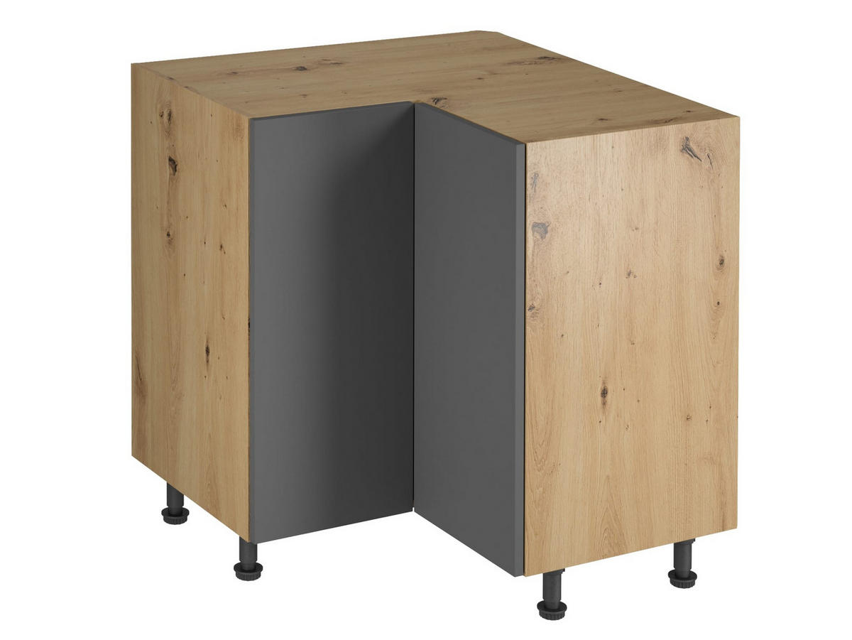 ECKUNTERSCHRANK D90N – Nexa – L-Form, Ecke voll nutzbar – Woodline - Hellbraun, Holzwerkstoff (79/82/79cm) - ROYAL24_MARKT