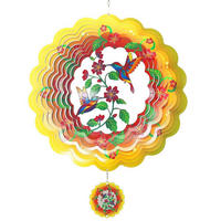 WINDSPIEL Kolibri 3D Edelstahl Gelb 30,5 cm - Multicolor, Metall (30.5/30.5/2cm)