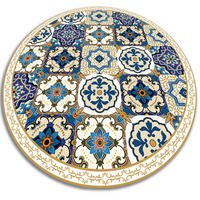 VINYL TEPPICH Ø80 cm Portugiesische Fliesen - Blau/Beige, Kunststoff (80/80cm) - TULUP