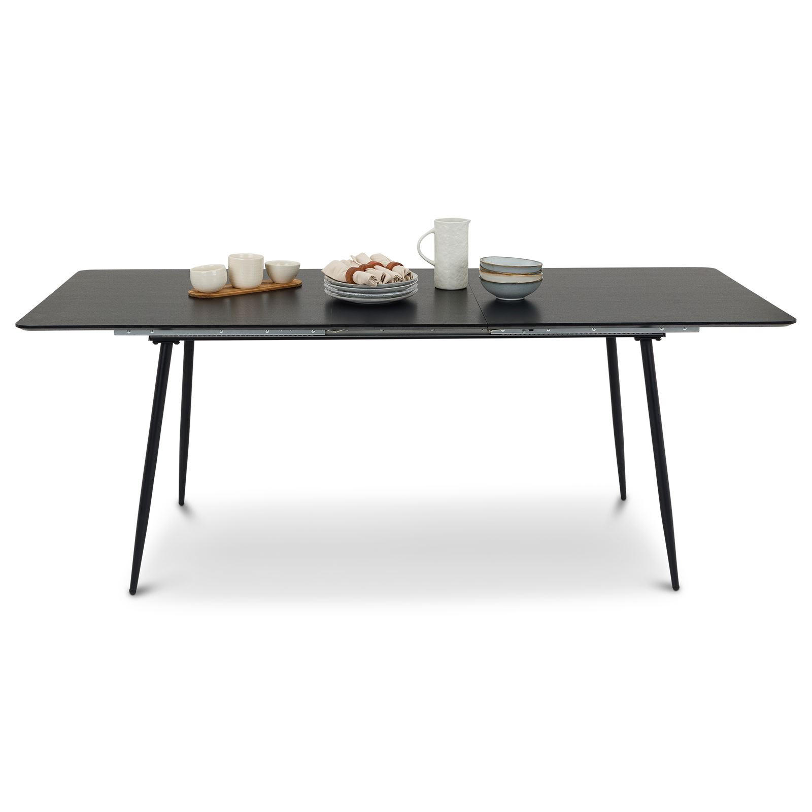 ESSTISCH ORSA schwarz - Schwarz, Holzwerkstoff/Metall (80/160/76cm) - IDIMEX