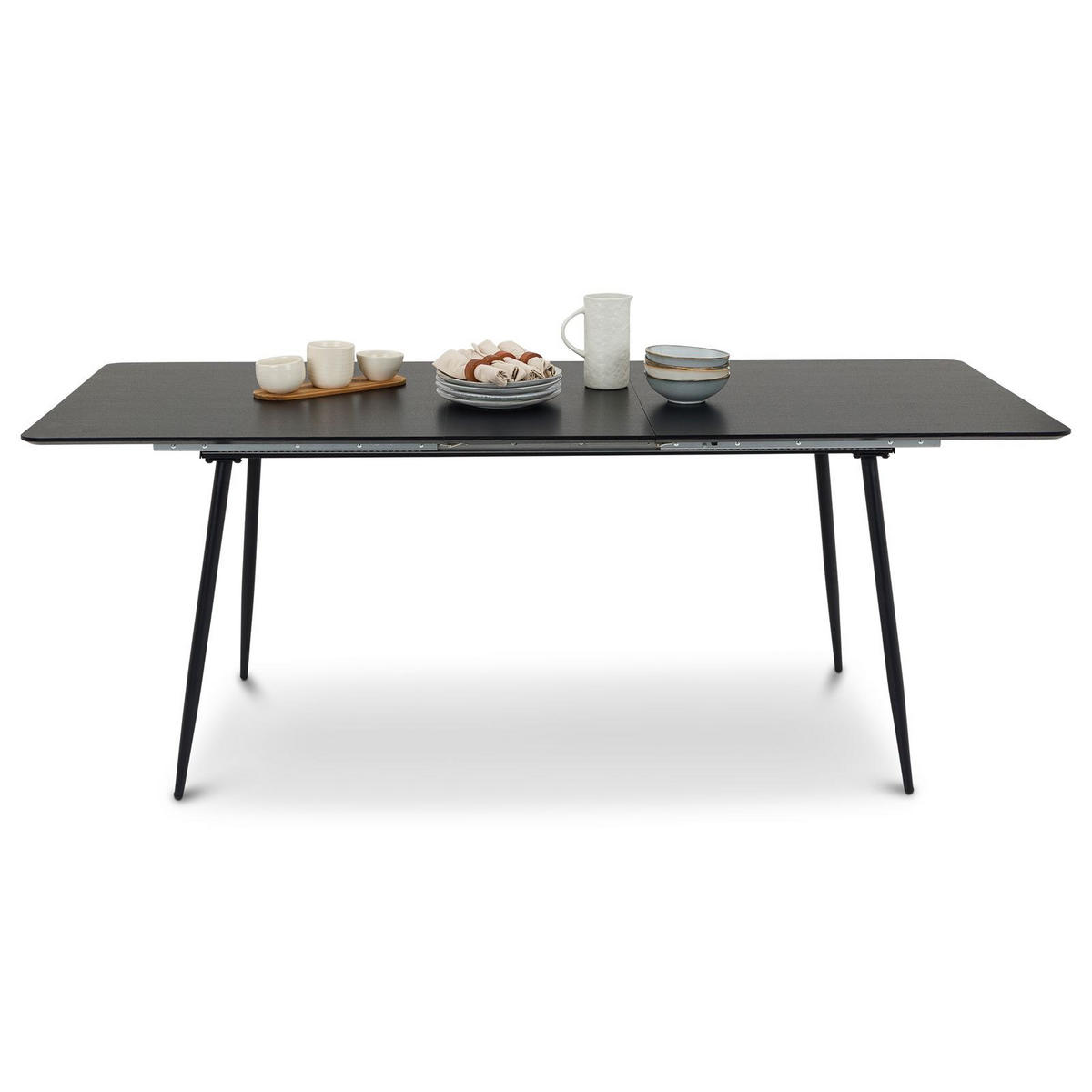 ESSTISCH ORSA schwarz - Schwarz, Holzwerkstoff/Metall (80/160/76cm) - IDIMEX