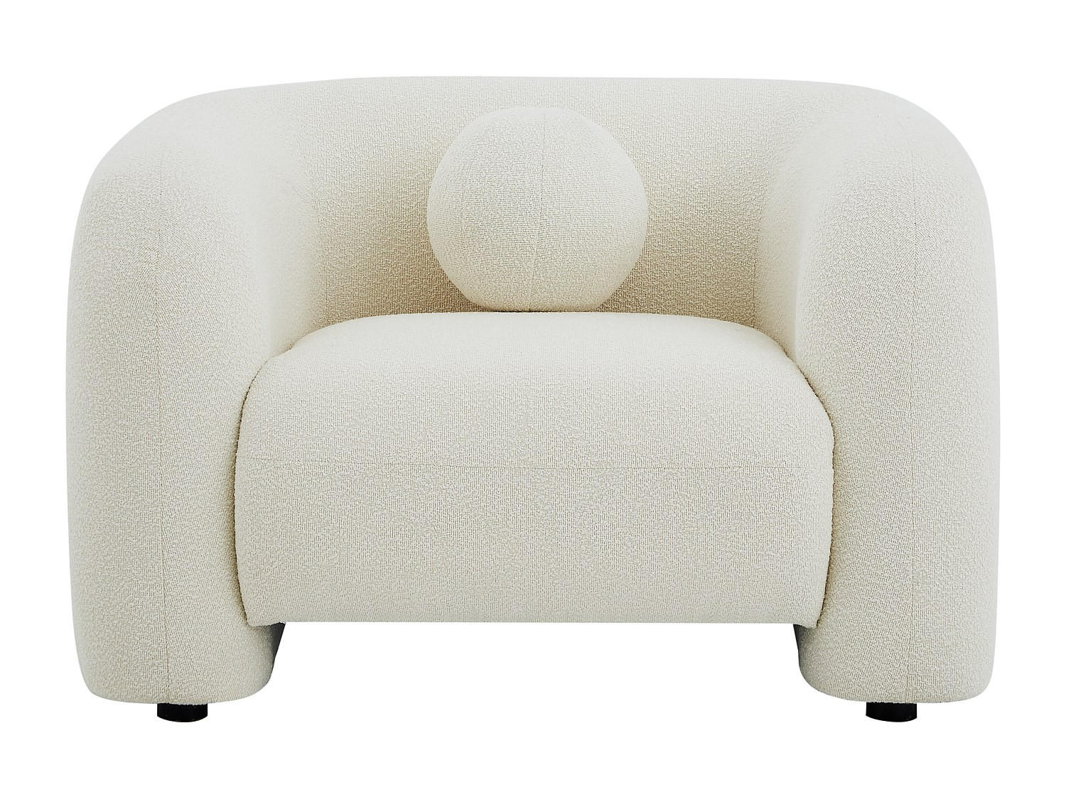 SESSEL mit gerader Rückenlehne - 1 Person - Stoff - Elfenbeinfarben - - Weiß, Textil (106/68/86cm) - Vente-Unique