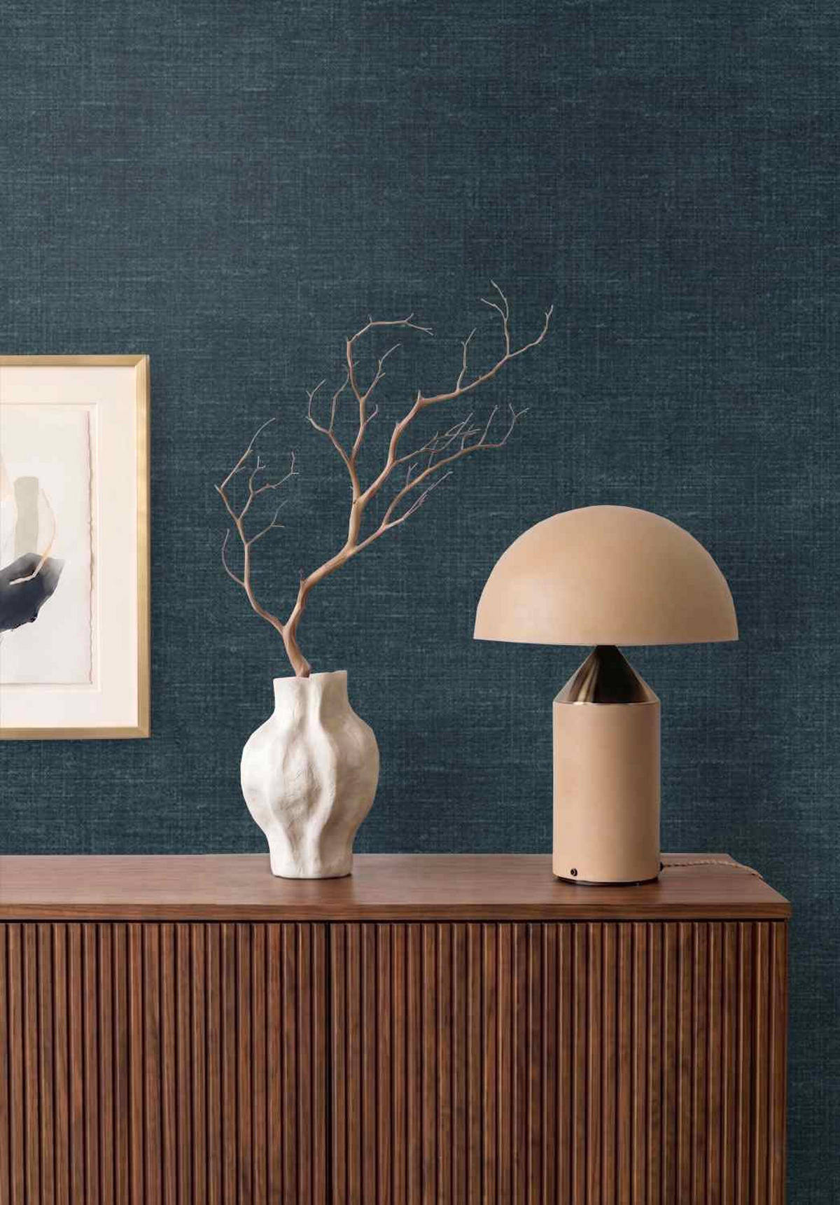 TAPETE Leinen-Optik 53 cm x 10.05 m - Blau, Papier (53/1000cm) - Origin Wallcoverings
