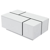 COUCHTISCH DE-218 Modern mit 4 Schubladen Weiß/Schwarz - Weiß, Holzwerkstoff (60/100/40cm) - ComfortXL