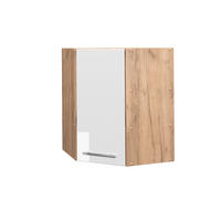 ECKHÄNGESCHRANK Fame-Line Weiß Hochglanz 57 cm - Honigeiche/Weiß Hochglanz, Holzwerkstoff (57/72/34.1cm) - Vicco