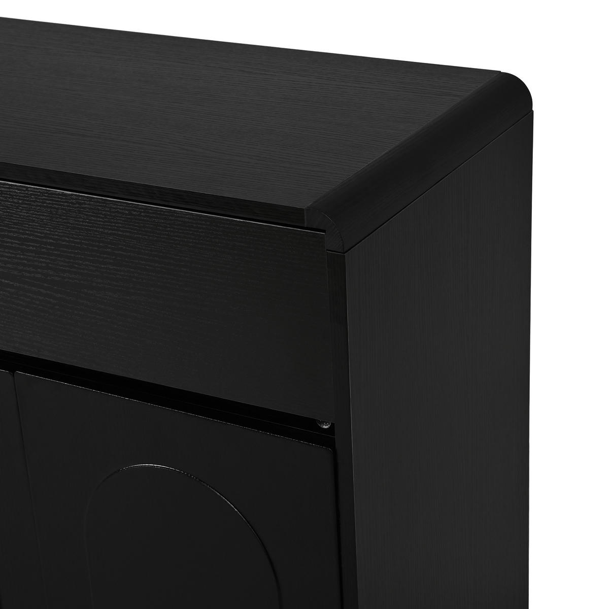 SIDEBOARD in Schwarz Aufbewahrungsschrank mit Schubladen, 140 B x38 T x 89 H(cm), fürs Wohn & Schlaf - Schwarz, Holzwerkstoff (140/89/38cm) - STILVORA