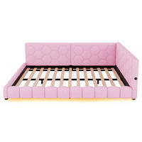 TAGESBETT 140/200 cm DE-04880, mit LED und Lattenrost in Rosa - Pink, Holzwerkstoff (140/200cm) - ComfortXL