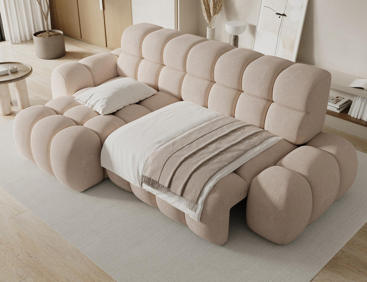 ECKSOFA Lorveno L - Beige (Calmora 18) - Beige, Holzwerkstoff (283/165cm) - Möblo