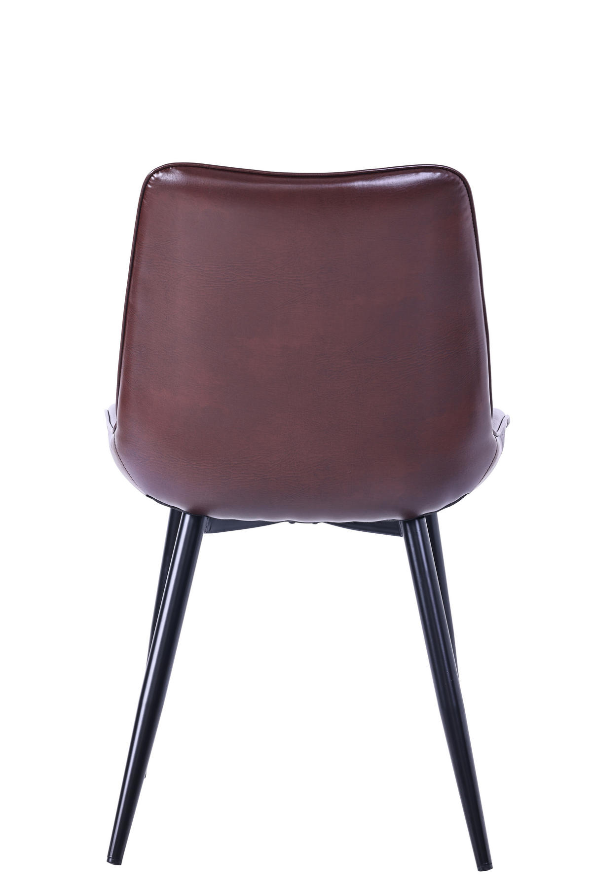 STUHL-SET 2 Stück aus Kunstleder in Modernem Stil-YZ1 - Dunkelbraun, Textil/Metall (53/88/62.5cm) - HOMAVO