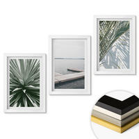 WANDBILDER 3er-Set - 20x30 cm Weißer Rahmen - Palmenblätter-Holzbrücke - Weiß, Kunststoff (20/30cm) - ArtPrintCave