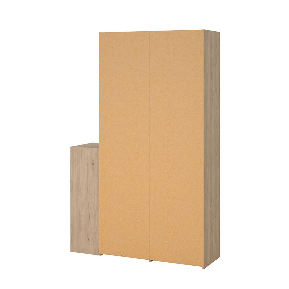 KLEIDERSCHRANK Kimmy Walnussfarben 128/41/198 cm - Walnussfarben/Schwarz, Holzwerkstoff (128/198/41cm) - ebuy24