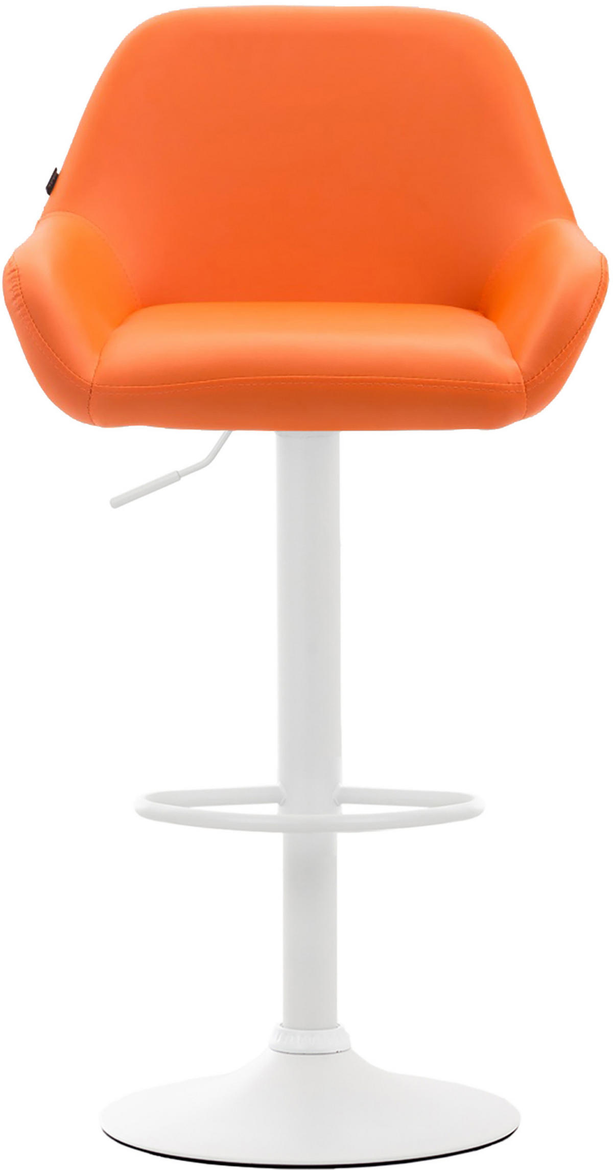 BARHOCKER 2er Set Prag Kunstleder weiß orange - Orange/Weiß, Kunststoff/Metall (51/109/52cm) - TPFLiving