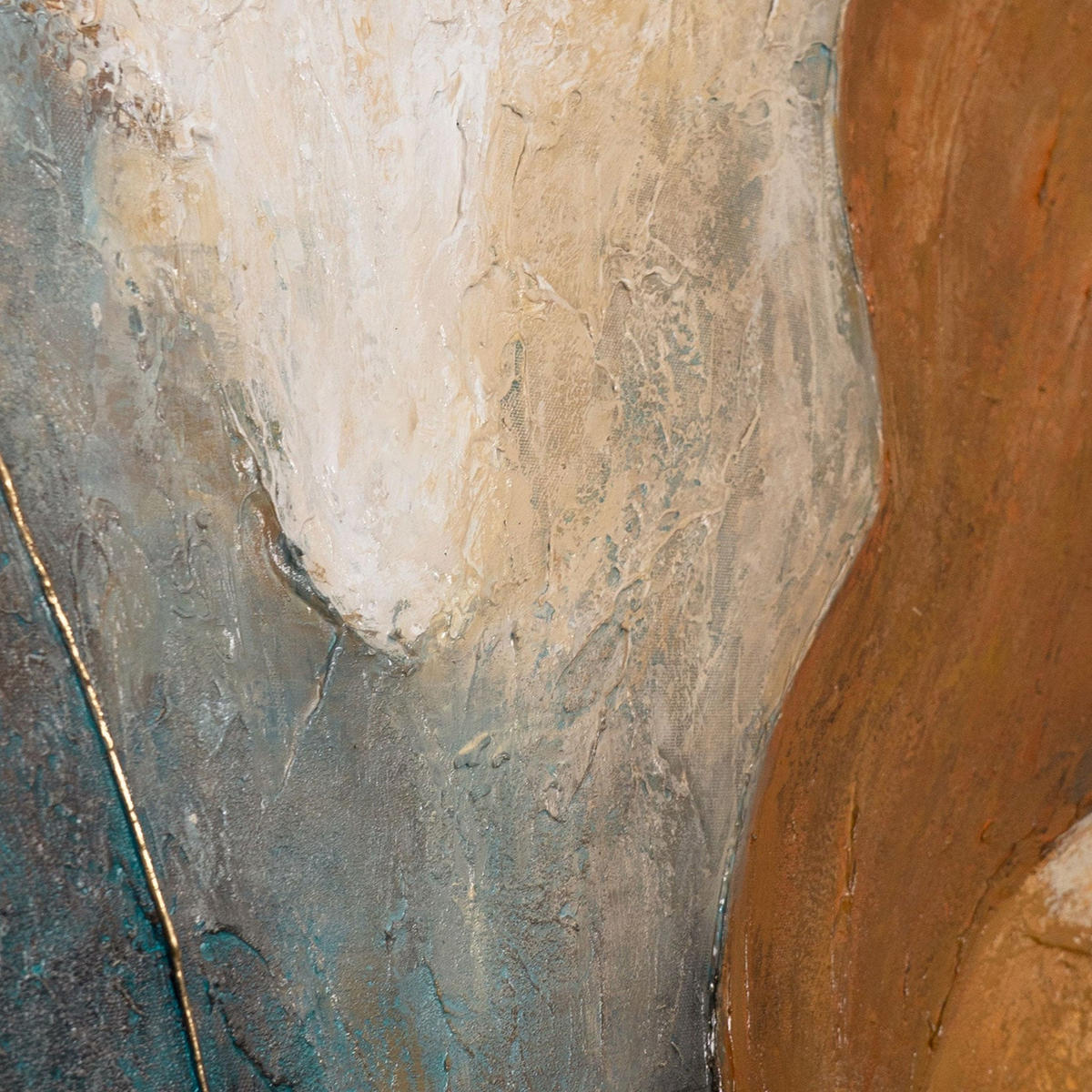GEMÄLDE Wind und Gold Schattenfugenrahmen Beige 140x100 cm - Beige, Holz (140/100cm) - YS-art gallery