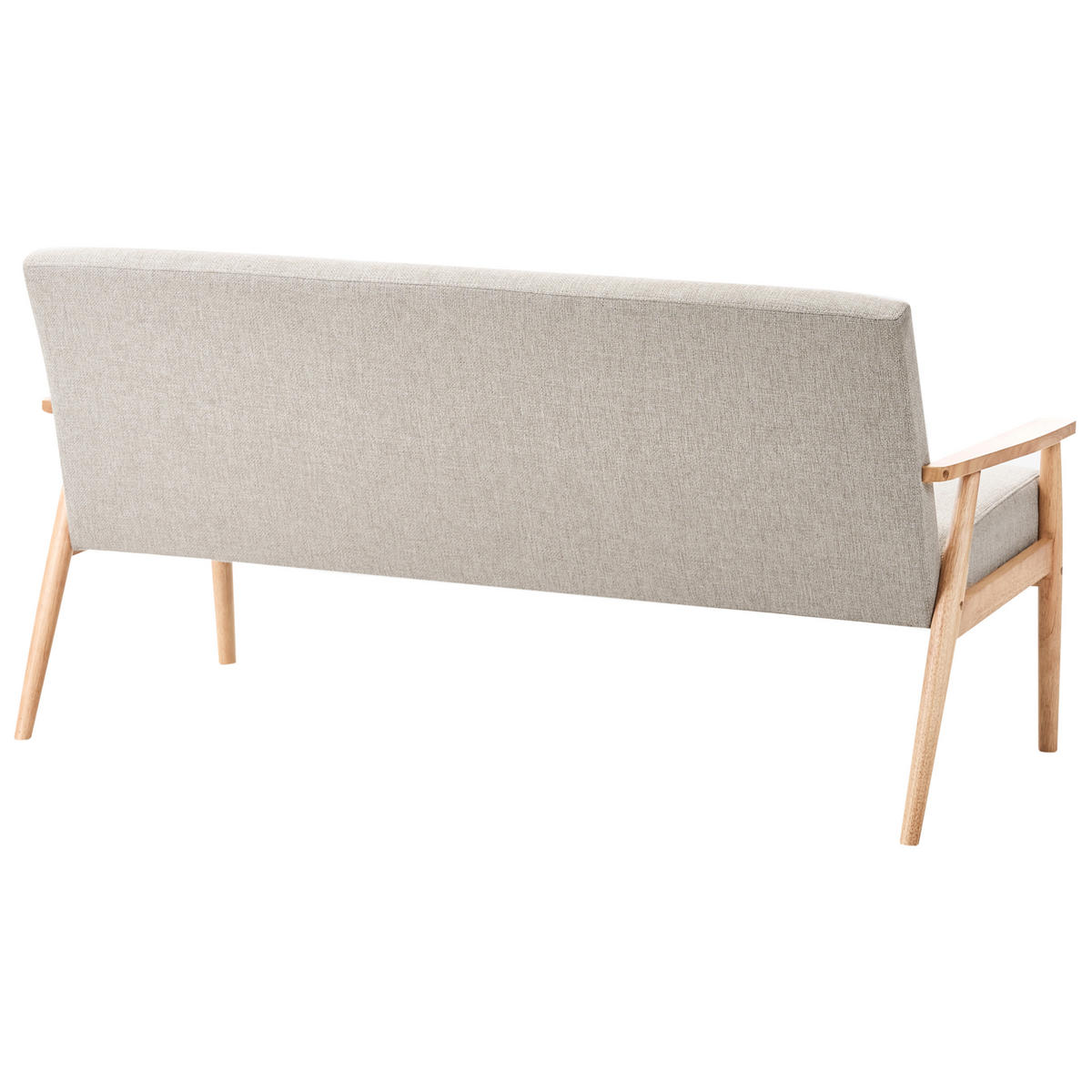 SOFA 3-Sitzer Hellbraun/Grau Esrum - Hellbraun/Grau, Holz/Textil (151/79/72cm) - Beliani