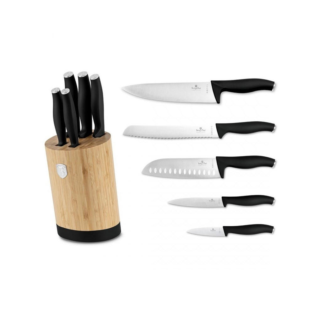 MESSERSET Silber 33/10/33 cm BH2753 - Silberfarben, Holz - Berlinger Haus