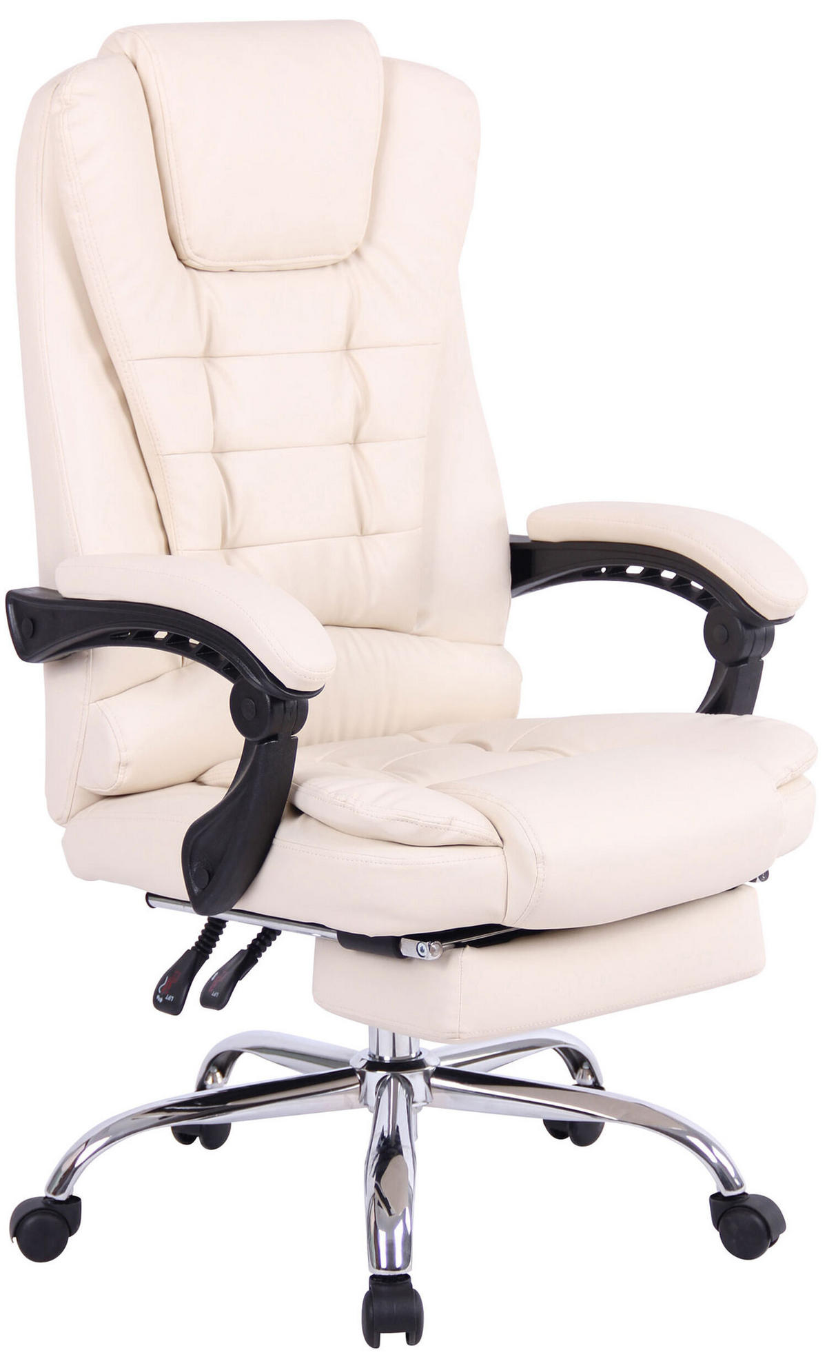 BÜROSTUHL Onix, Kunstleder Creme - Creme, Textil/Metall (67/125/68cm) - TPFLiving