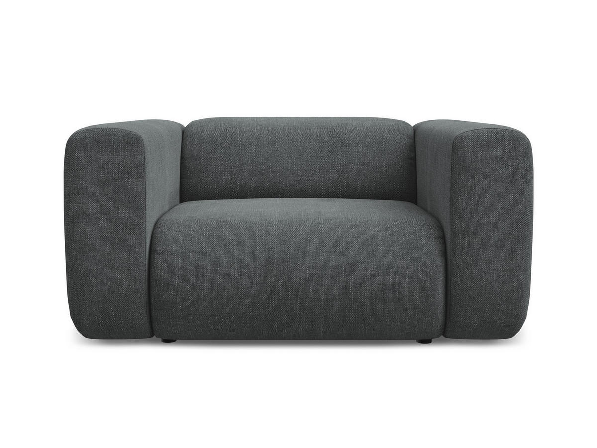 SESSEL Chenille Stoff Grau - Schwarz/Graphitfarben, Kunststoff/Textil (137/70/89cm) - Makamii